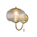Nehir Reeded Glass Wall Light with Pull Switch
