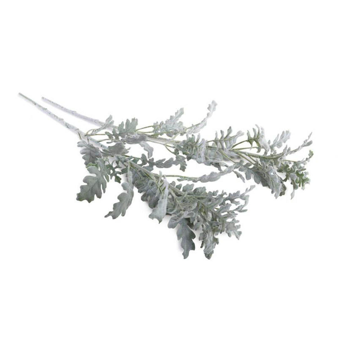 The Dusty Miller Spray has a unique powdery finished foliage and has a semi-poseable stem.