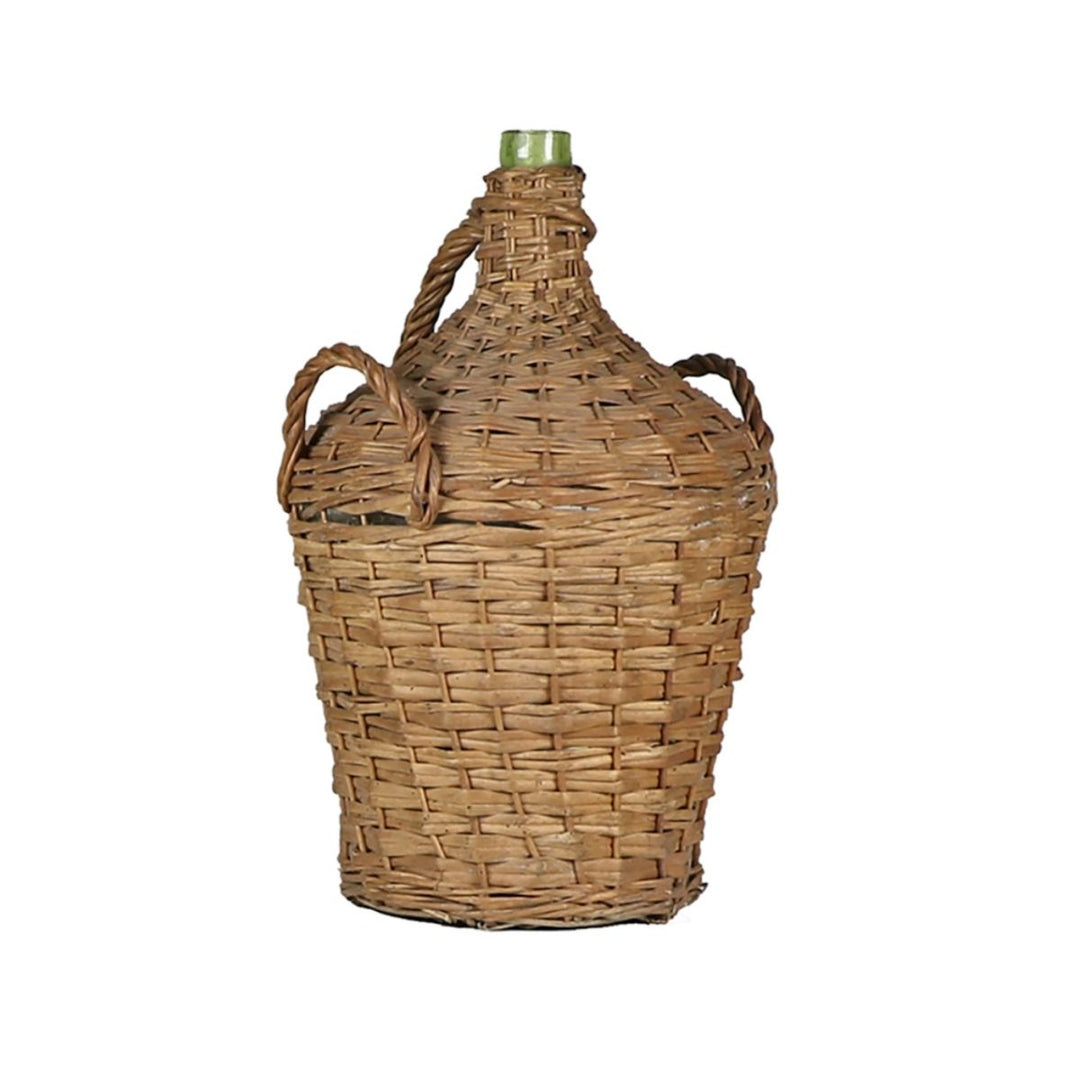 Wicker Covered Wine Bottle, 3- Handle - West of Main