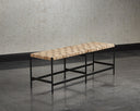 Omari Bench - Suede Light Tan Leather