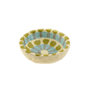 Painted Paper Mache Mini Bowl, Blue Stripe