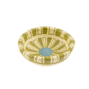 Painted Paper Mache Mini Bowl, Green Stripe