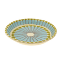 Painted Paper Mache Tray L, Blue Stripe