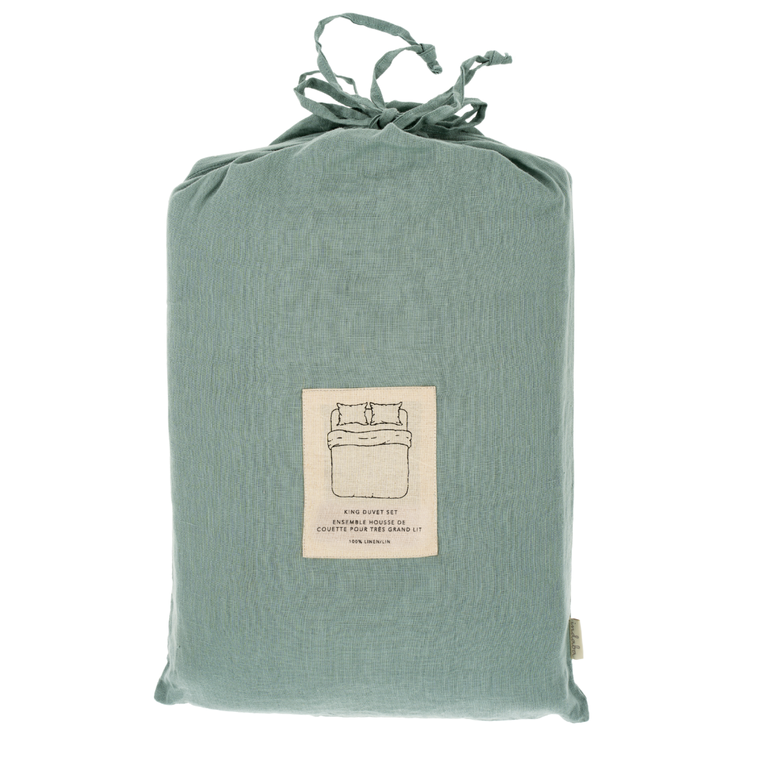Reverie Linen King Duvet Set Mist