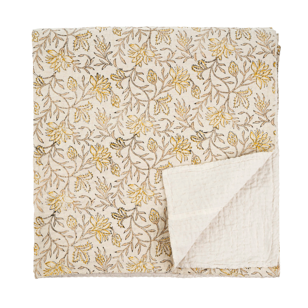 Carolina Block Print Bed Quilt