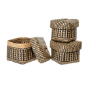 Cleo Seagrass Boxes S/3, Black