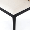 Antonia Cane Armless Dining Chair - Savile Flax | Brushed Ebony