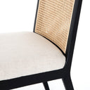 Antonia Cane Armless Dining Chair - Savile Flax | Brushed Ebony