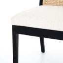 Antonia Cane Armless Dining Chair - Savile Flax | Brushed Ebony