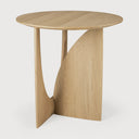 Geometric Side Table | Varnished Oak | Round