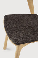 Bok Dining Chair | Varnished Oak | Dark Brown Fabric