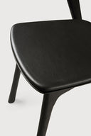 Bok Dining Chair | Varnished Oak | Black | Black Leather