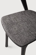 Bok Dining Chair | Varnished Oak | Black | Grey Fabric