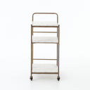 Felix Rectangular Bar Cart - Antique Brass