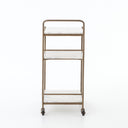Felix Rectangular Bar Cart - Antique Brass