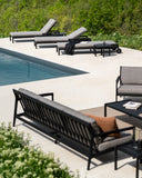 Jack Outdoor Adjustable Lounger Frame | Varnished Teak | Black