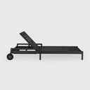 Jack Outdoor Adjustable Lounger Frame | Varnished Teak | Black