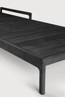 Jack Outdoor Adjustable Lounger Frame | Varnished Teak | Black