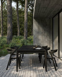 Bok Outdoor Dining Table | Varnished Teak | Black | Rectangular | 98" X 39"