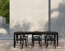 Bok Outdoor Dining Chair | Varnished Teak | Black
