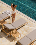 Jack Outdoor Adjustable Lounger | Teak | Mocha Fabric