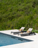 Jack Outdoor Adjustable Lounger Frame | Varnished Teak | Black
