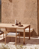 Jack Outdoor Dining Chair | Teak | Off White Fabric