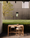 Jack Outdoor Bar Stool | Teak | Off White Fabric
