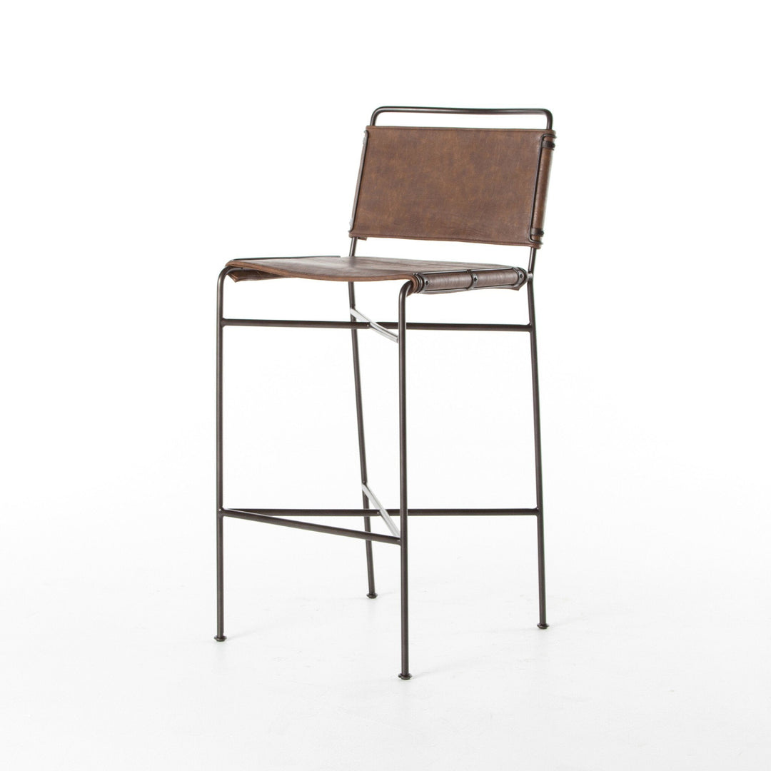 Wharton Bar Stool - Distressed Brown