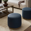 Sinclair Round Ottoman - Fresno Cobalt