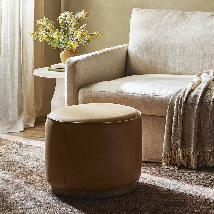 Sinclair Round Ottoman - Palermo Butterscotch