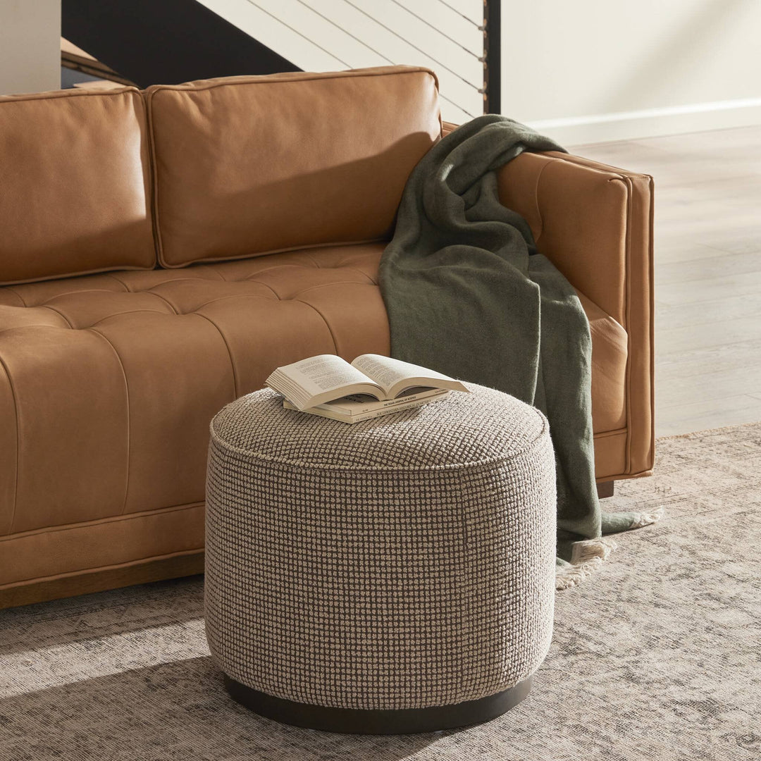 Sinclair Round Ottoman - Barrow Taupe