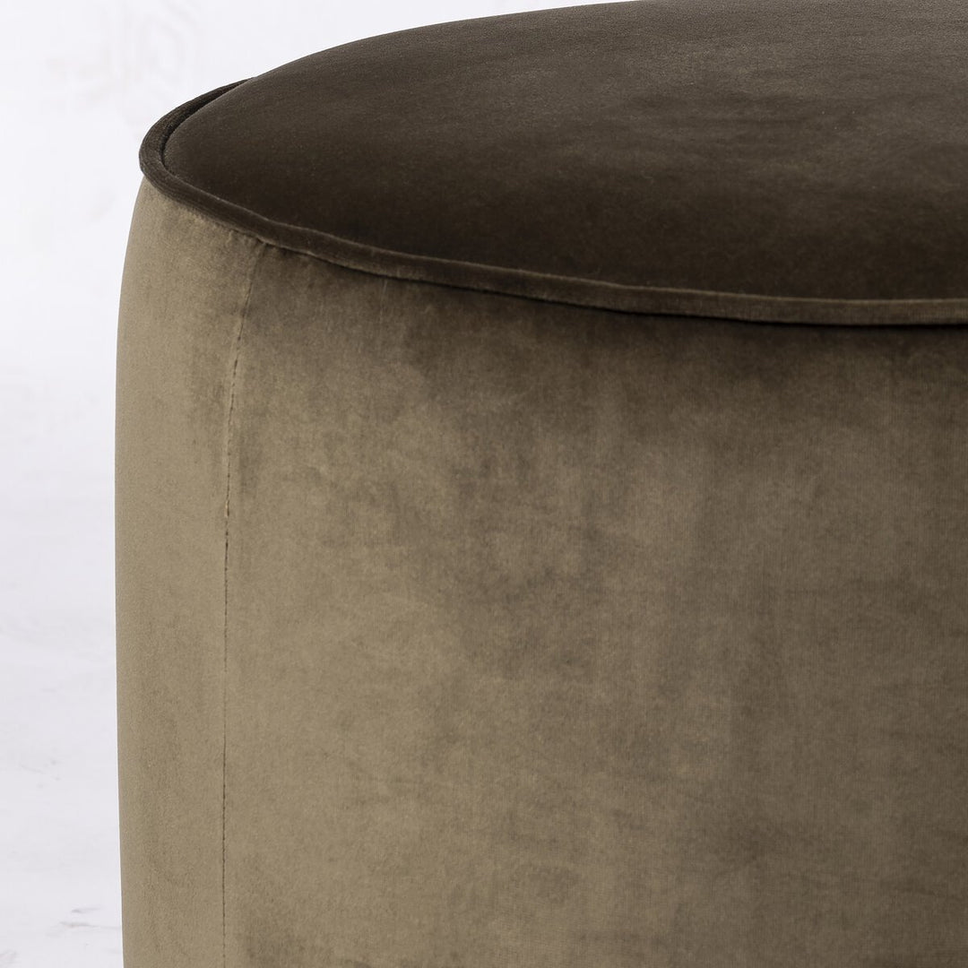 Perth Small Round Ottoman | Surrey Olive