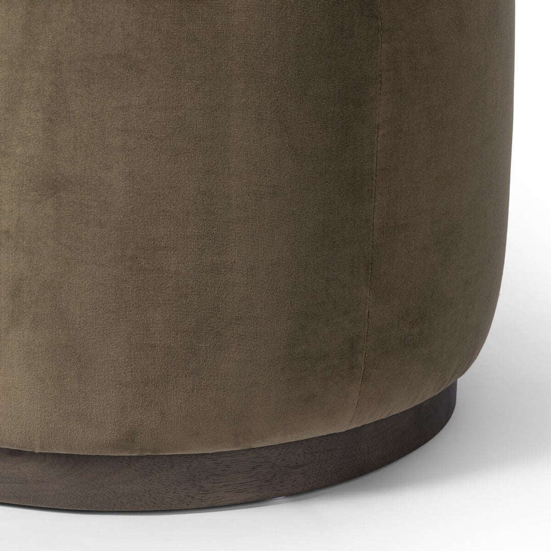 Perth Small Round Ottoman | Surrey Olive