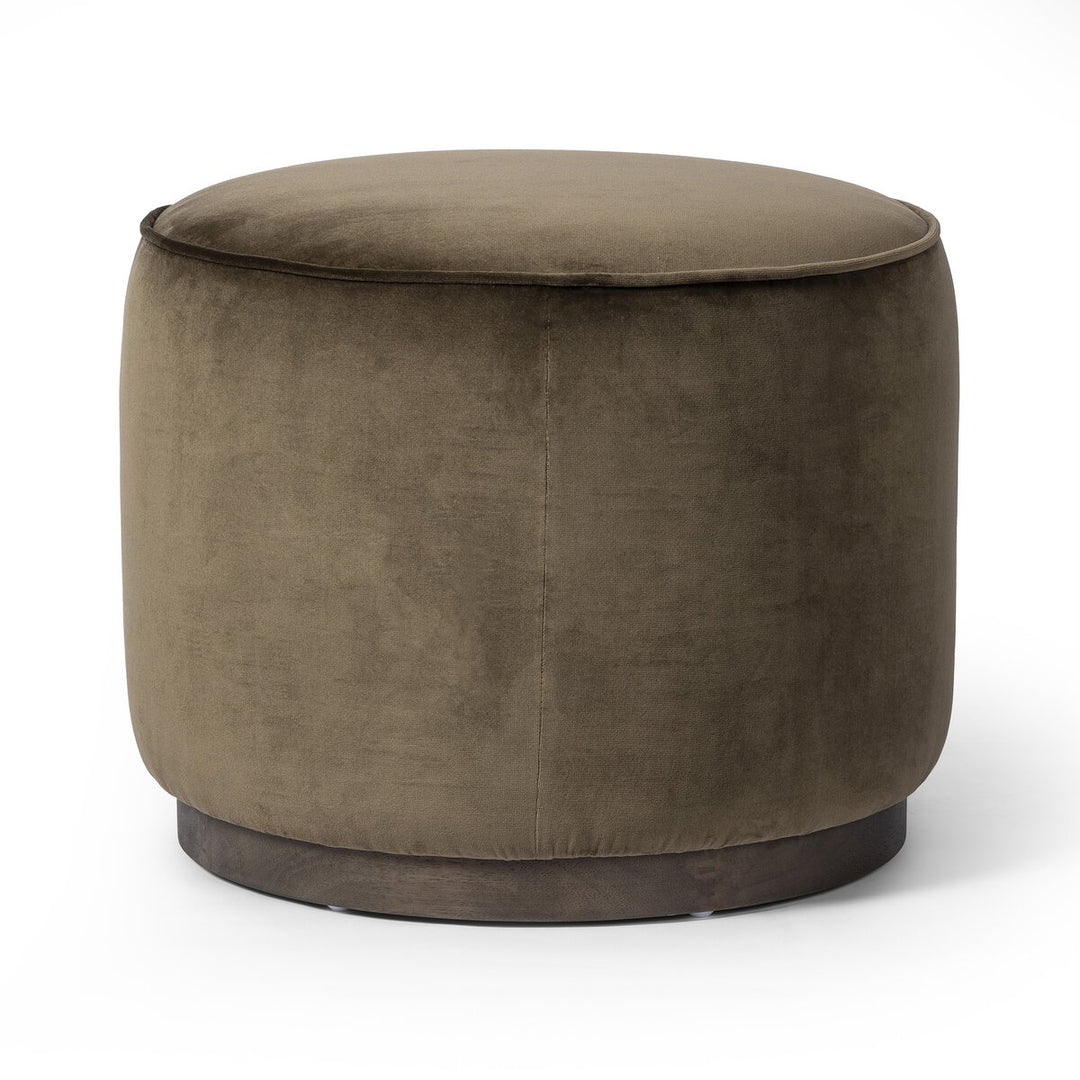 Perth Small Round Ottoman | Surrey Olive