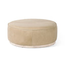 Sinclair Large Round Ottoman - Harness Burlap