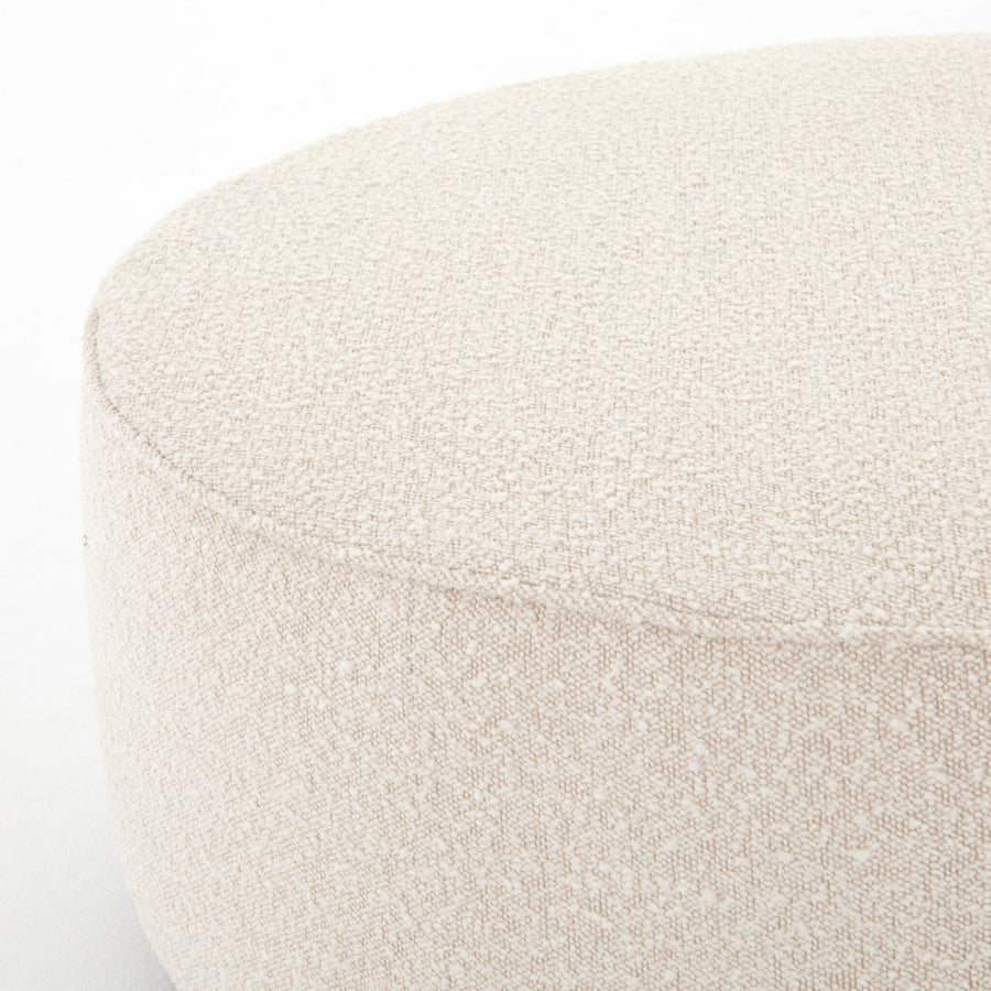 Large Round Ottoman - Perth | White Circle Ottoman – West of Main