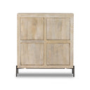 Raffael Bar Cabinet - Carved Stonewash Grey Mango