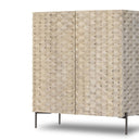 Raffael Bar Cabinet - Carved Stonewash Grey Mango