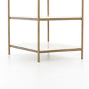 Felix Nightstand - Polished White Marble | Antique Brass