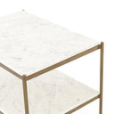Felix Nightstand - Polished White Marble | Antique Brass