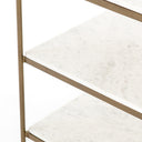 Felix Nightstand - Polished White Marble | Antique Brass