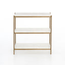 Felix Nightstand - Polished White Marble | Antique Brass