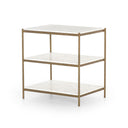 Felix Nightstand - Polished White Marble | Antique Brass