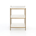 Felix Nightstand - Polished White Marble | Antique Brass