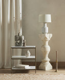 Felix Nightstand - Polished White Marble | Antique Brass
