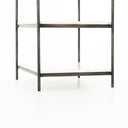 Felix Nightstand - Polished White Marble | Hammered Grey