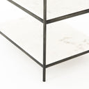 Felix Nightstand - Polished White Marble | Hammered Grey