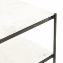 Felix Nightstand - Polished White Marble | Hammered Grey