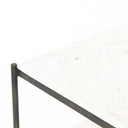 Felix Nightstand - Polished White Marble | Hammered Grey